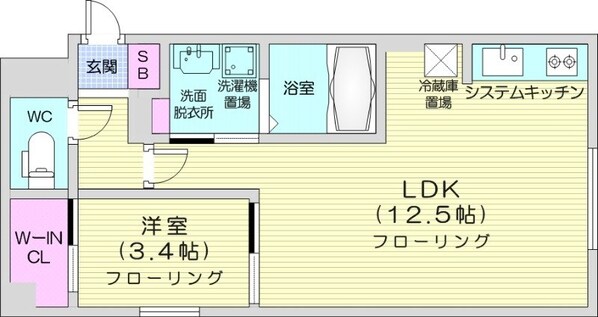 琴似駅 徒歩18分 1階の物件間取画像